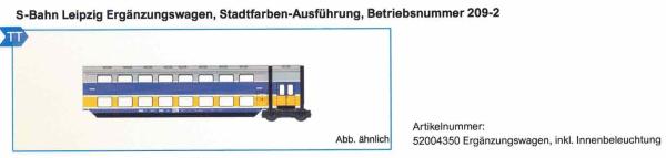 KRES Ergänzungswagen, Betr.-Nr.209-2, inkl.Beleuchtung, Blau-gelb, gealtert